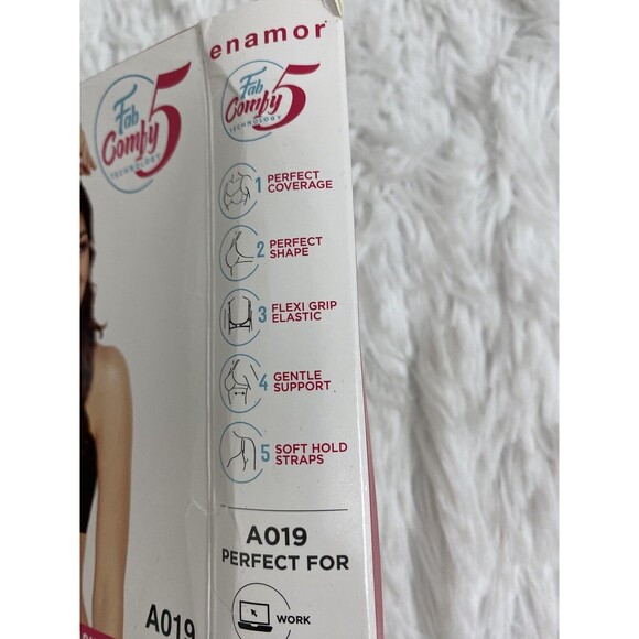 Enamor Perfect Shaping Bra 38B Black Wireless Strapless High Coverage Non Padded - Picture 7 of 11